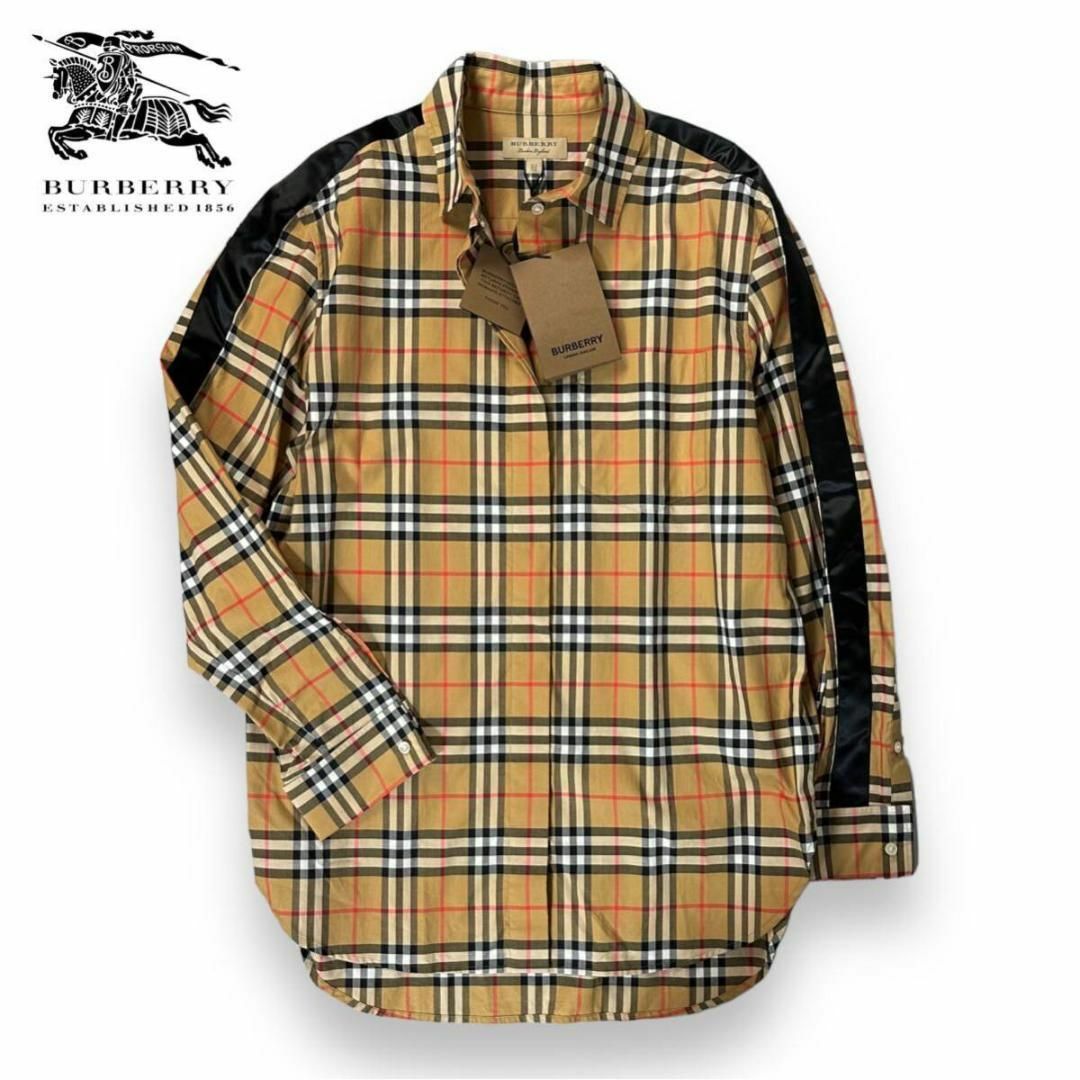 BURBERRY(バーバリー)の【未使用】BURBERRYノバチェックコットン長袖シャツ サイドライン48タグ付 レディースのトップス(シャツ/ブラウス(長袖/七分))の商品写真