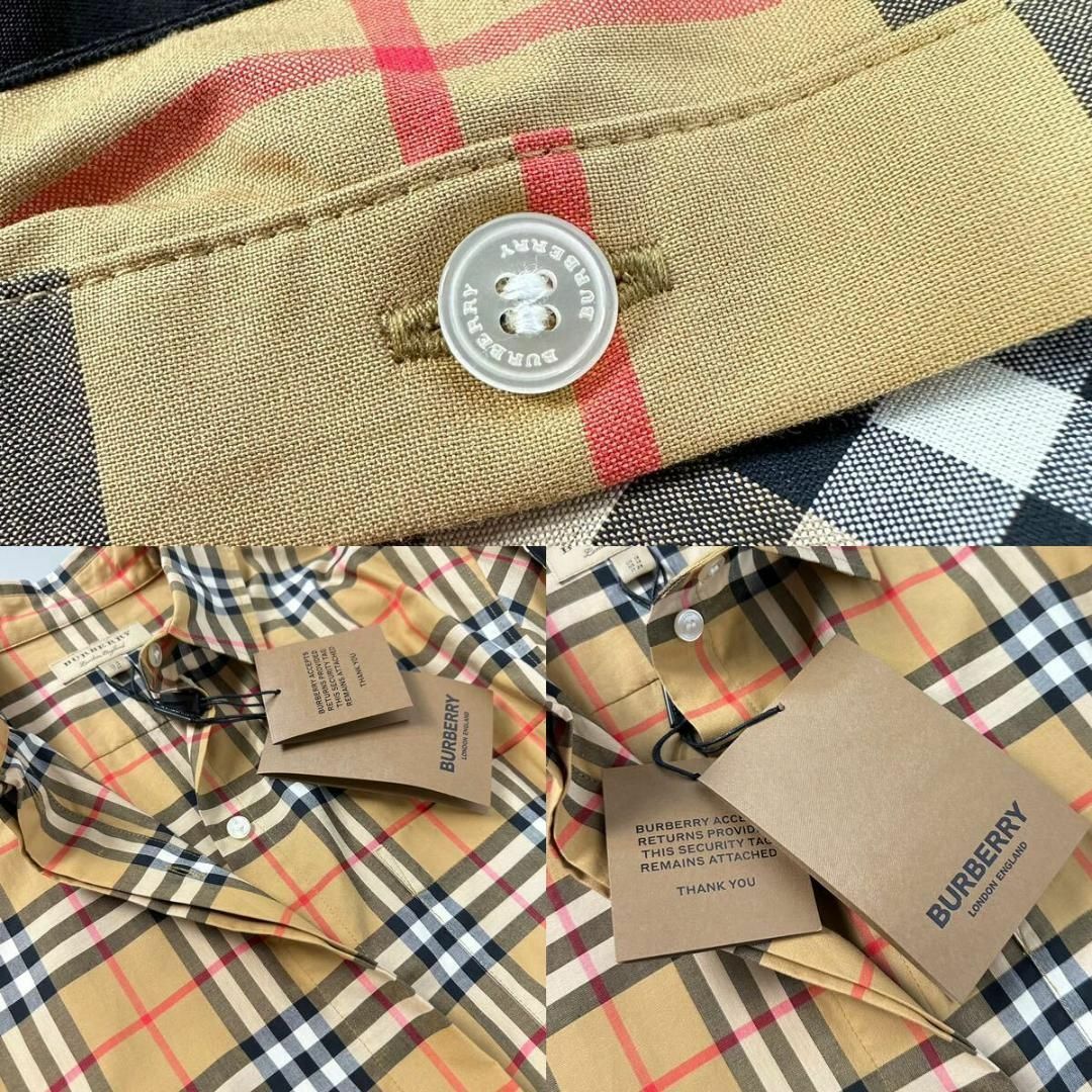 BURBERRY(バーバリー)の【未使用】BURBERRYノバチェックコットン長袖シャツ サイドライン48タグ付 レディースのトップス(シャツ/ブラウス(長袖/七分))の商品写真