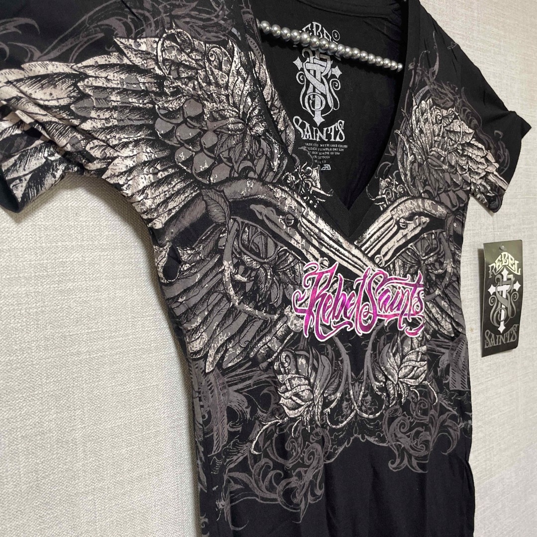 Ed Hardy(エドハーディー)のRebel Saint by Affliction Ravenous 新品 S レディースのトップス(Tシャツ(半袖/袖なし))の商品写真