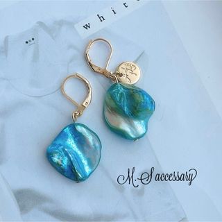 天然シェル＊フレンチフックピアス