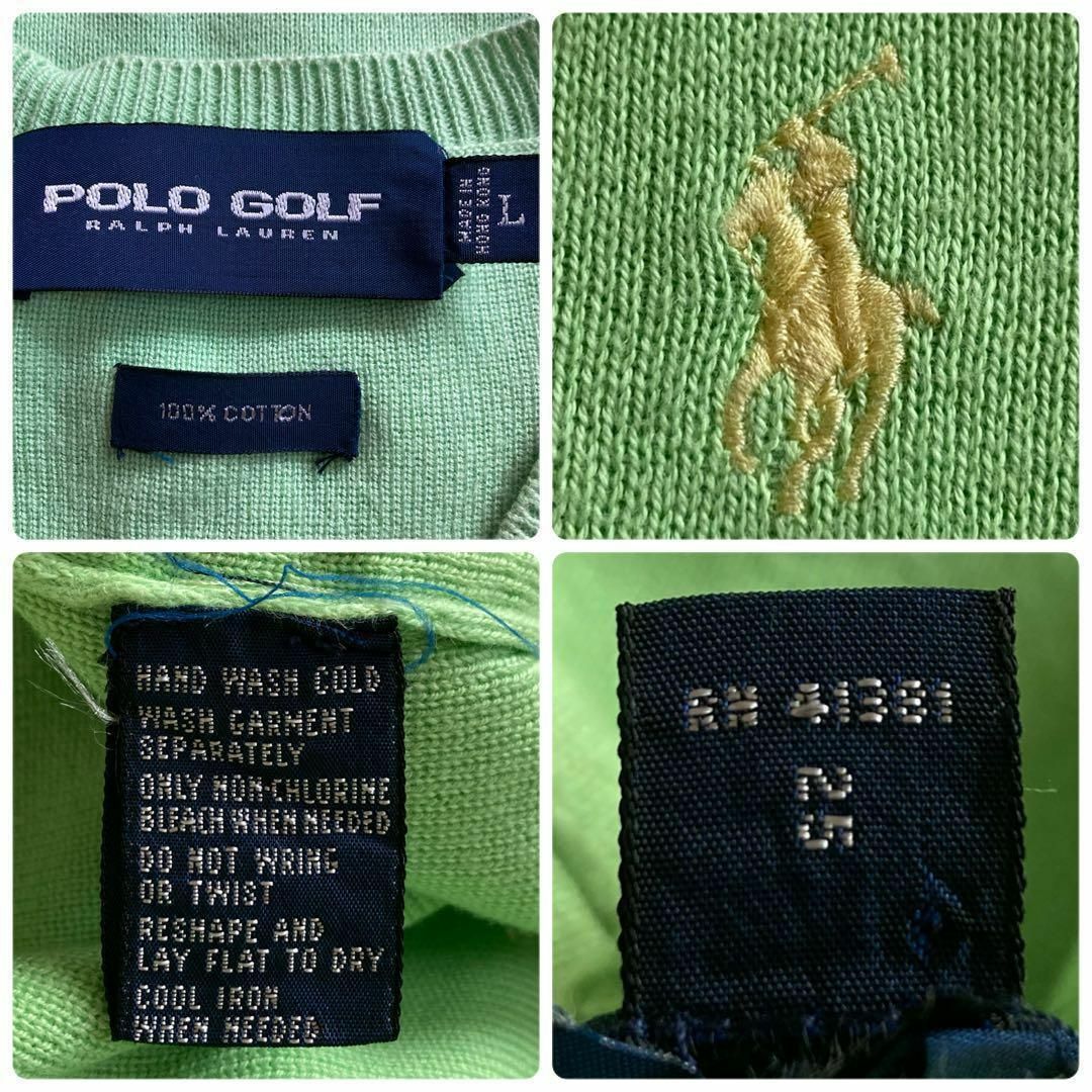 Polo Golf(ポロゴルフ)のIS153【大人気】ポロゴルフラルフローレン刺繍ロゴ薄手ニットVネックジレベスト メンズのトップス(ベスト)の商品写真