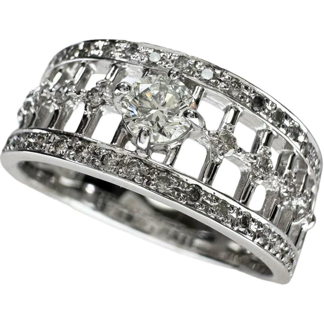 リング・指輪  K18WG 中央ダイヤモンド レディースのアクセサリー(リング(指輪))の商品写真