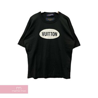 ルイヴィトン(LOUIS VUITTON)のLOUIS VUITTON 2022SS Intarsia Jacquard Crewneck "Noir" 1A9T5T ルイヴィトン インタルシアジャガードクルーネック”ノアール” 半袖カットソー ニットTシャツ ロゴプリント ブラック×ホワイト サイズL【240517】【中古-A】【me04】(Tシャツ/カットソー(半袖/袖なし))