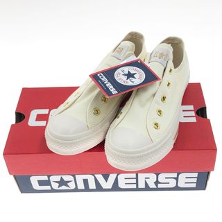 コンバース(CONVERSE)の〇〇CONVERSE コンバース ALL STAR SLIP III OX スリッポン 22.5cm ホワイト x ゴールド(スリッポン/モカシン)