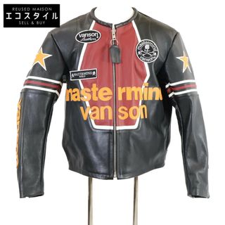 マスターマインド ｘVANSONバンソン【新品】MW24S-BL102-012-M STAR JACKET ライダース 46(ライダースジャケット)