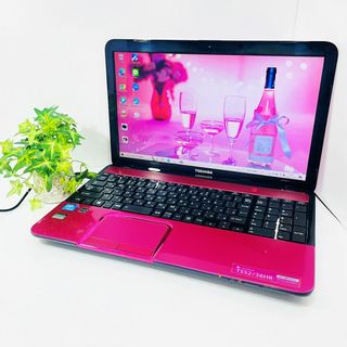 トウシバ(東芝)の可愛いローズピンク♡すぐ使えるノートパソコン✨カメラ付き✨Blu-ray✨(ノートPC)