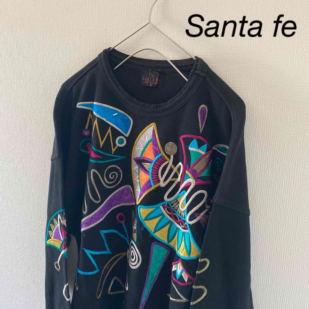 Santafe(サンタフェ)のSantafeサンタフェスウェットトレーナーメンズ長袖ブラック黒XL メンズのトップス(スウェット)の商品写真