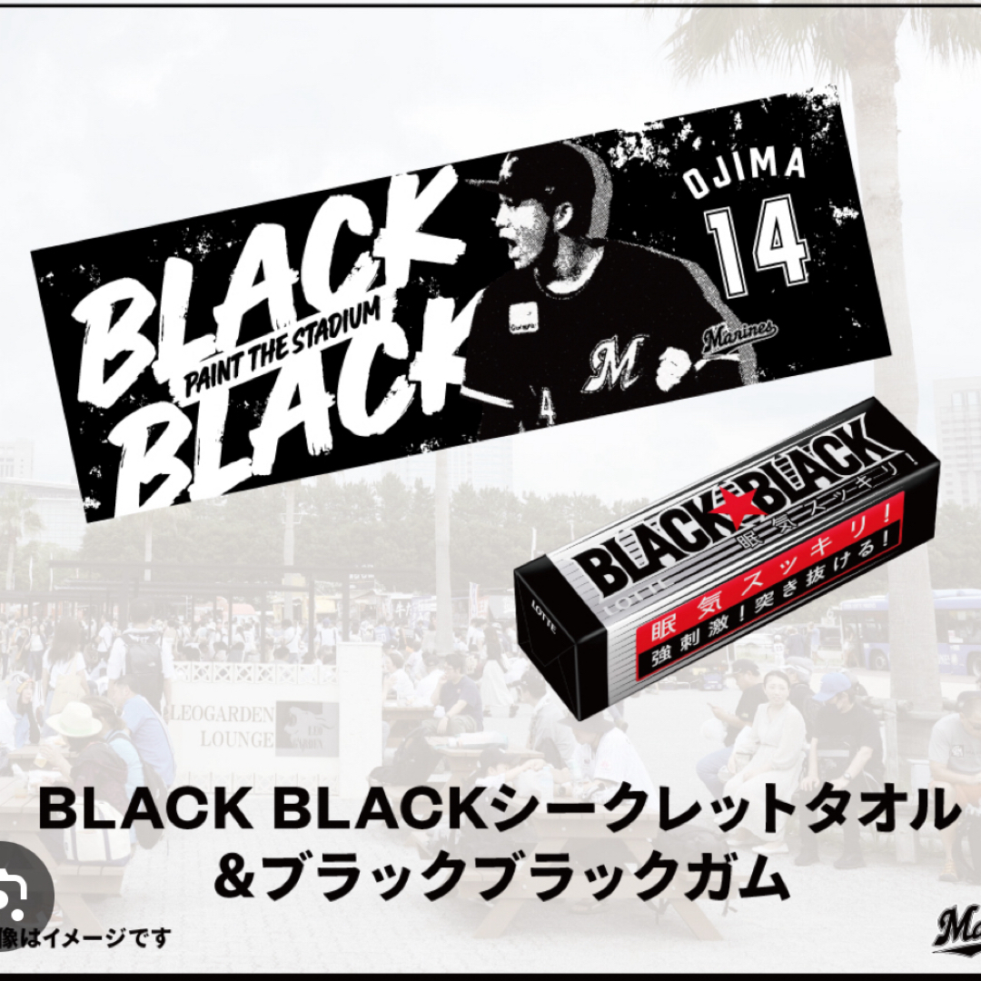 千葉ロッテマリーンズ(チバロッテマリーンズ)のリプリ様専用マリーンズBLACKBLACKシークレットタオル　益田選手 スポーツ/アウトドアの野球(記念品/関連グッズ)の商品写真