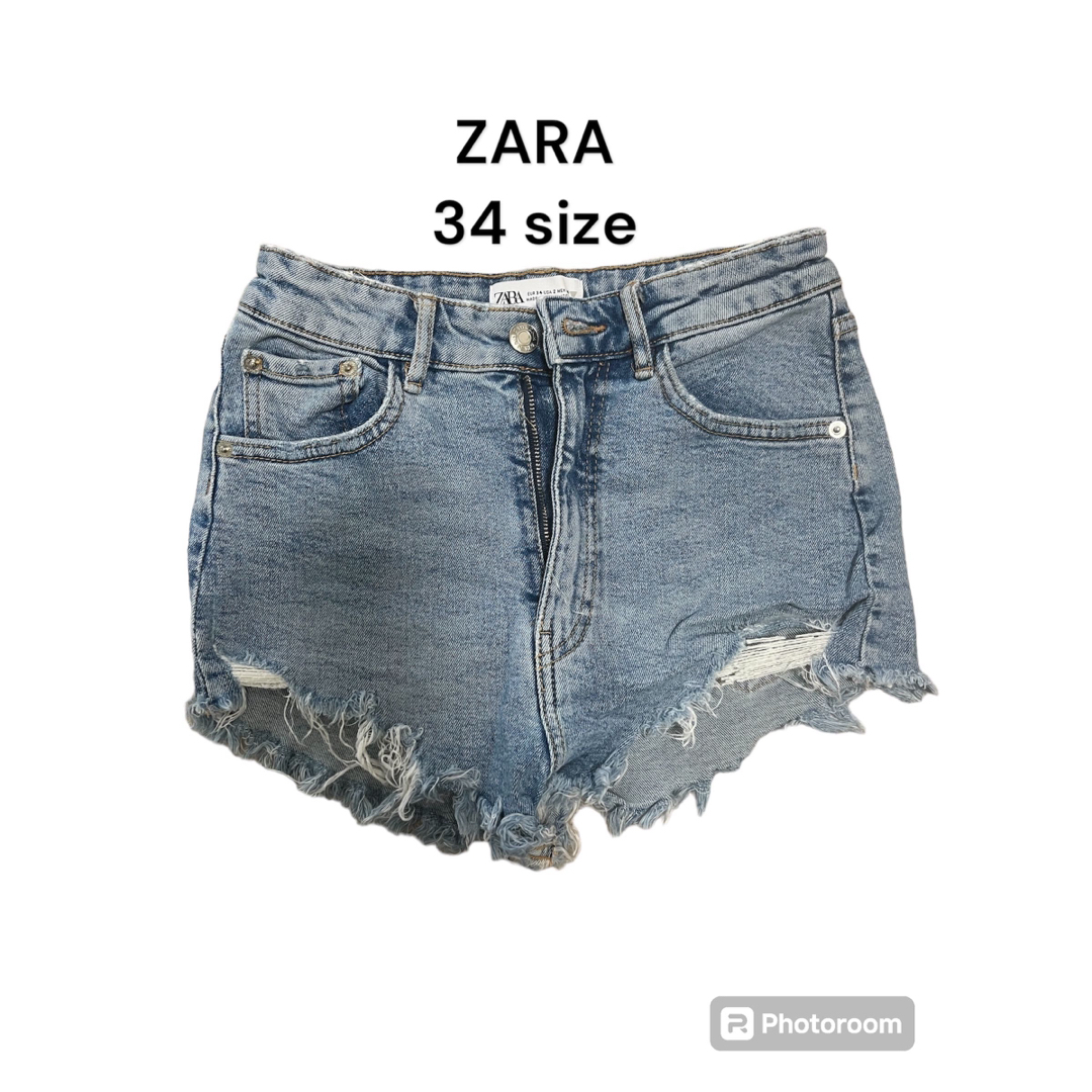 ZARA(ザラ)のZARA デニム　ショートパンツ　34  レディースのパンツ(ショートパンツ)の商品写真