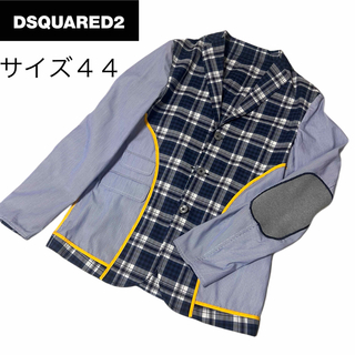 【美品】DSQUARED2 パッチワーク　ストライプ　チェック　テイラードシャツ