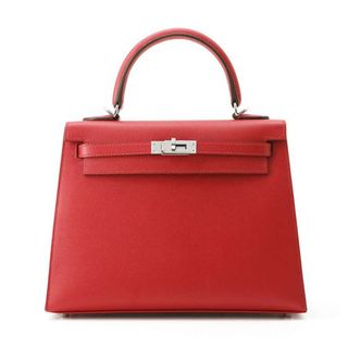 エルメス(Hermes)のエルメス ケリー25 外縫い ヴェルソ ルージュピマン/ローズショッキング/シルバー金具 ヴォーマダム W刻印 2way(ハンドバッグ)