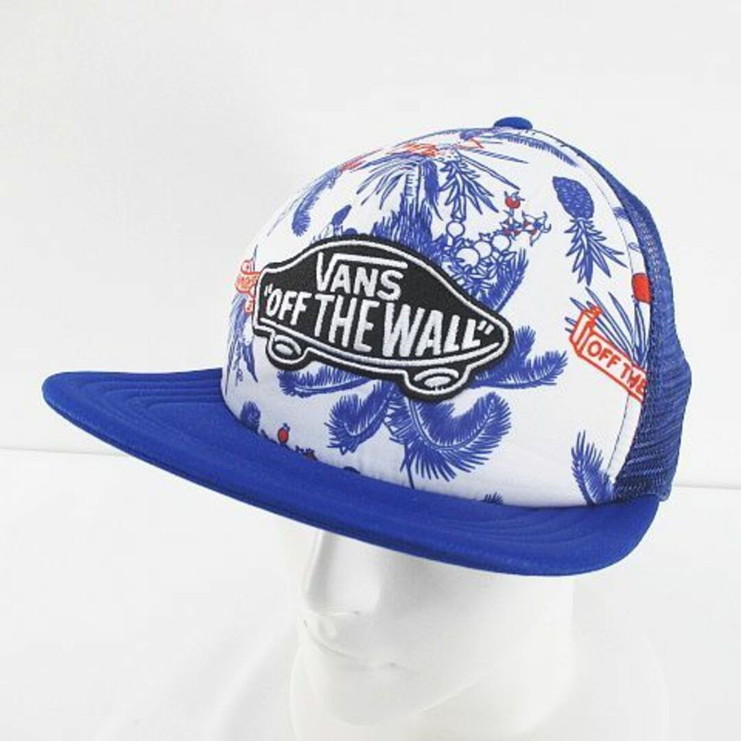 VANS(ヴァンズ)のバンズ キャップ帽 野球帽 帽子 青系 ブルー ロゴ 刺繍 ワッペン メッシュ メンズの帽子(キャップ)の商品写真