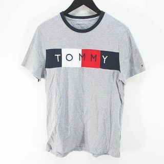 トミーヒルフィガー(TOMMY HILFIGER)のトミーヒルフィガー 半袖 Tシャツ カットソー M グレー ロゴ 文字 刺繍 綿(Tシャツ/カットソー(半袖/袖なし))