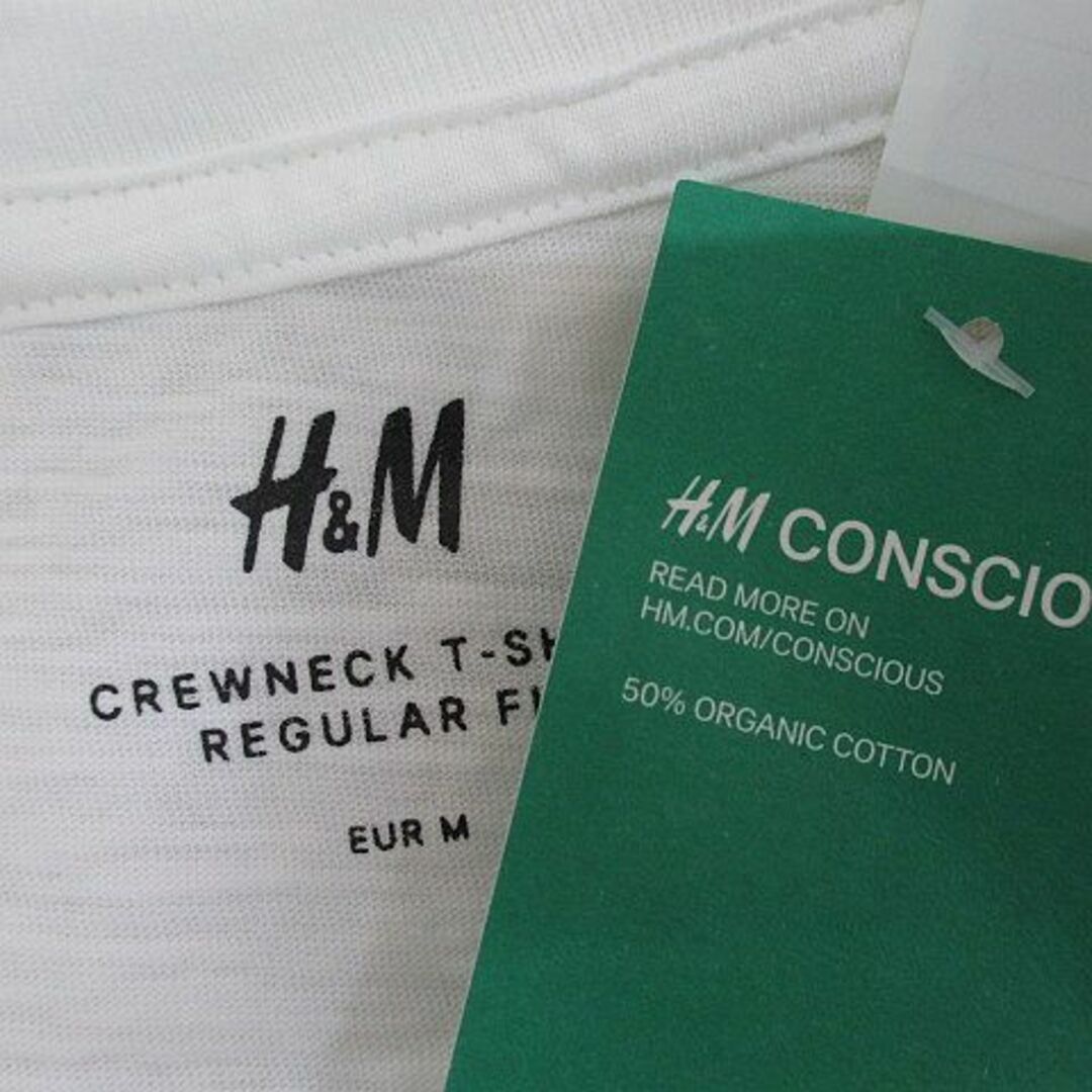 H&M(エイチアンドエム)のエイチ&エム 半袖 Tシャツ カットソー M 白 ホワイト 透け感 綿 コットン メンズのトップス(Tシャツ/カットソー(半袖/袖なし))の商品写真