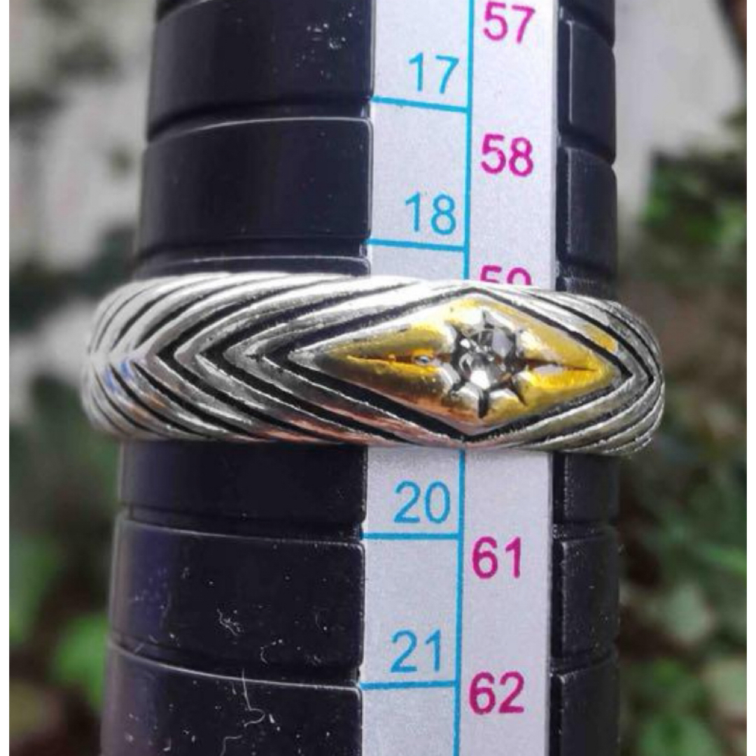 素銀　個性　波縞　開口　指輪　リング メンズのアクセサリー(リング(指輪))の商品写真