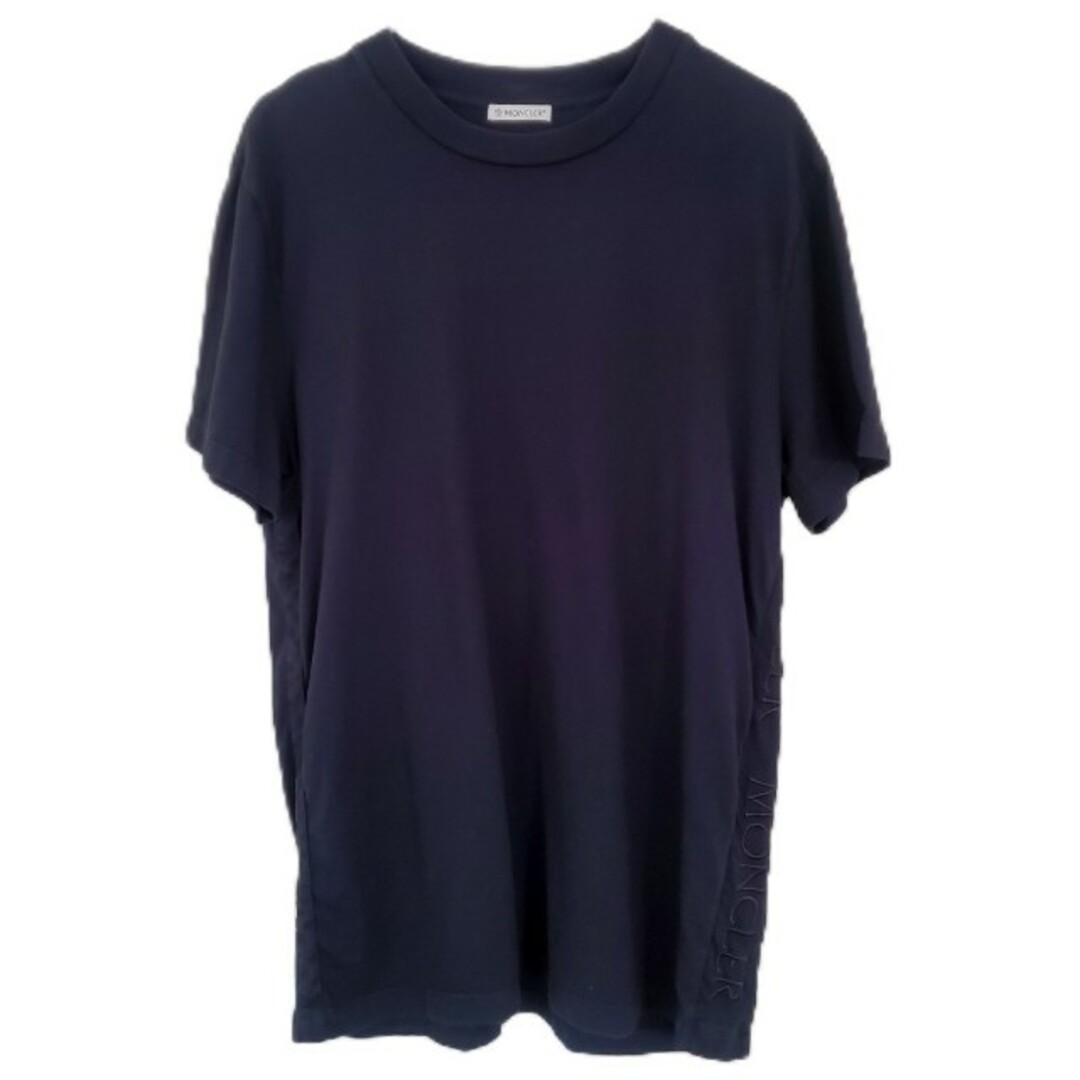 MONCLER(モンクレール)のMONCLER モンクレール サイドロゴ 刺繍ロゴ Tシャツ ブラック L メンズのトップス(Tシャツ/カットソー(半袖/袖なし))の商品写真