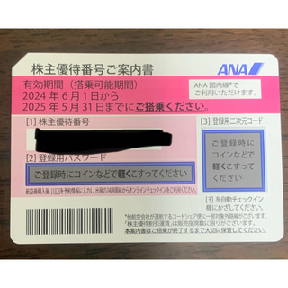 エーエヌエー(ゼンニッポンクウユ)(ANA(全日本空輸))のANA株主優待券1セットです。有効期限2024年6月1日～2025年5月31日(航空券)