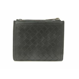 ボッテガヴェネタ(Bottega Veneta)のボッテガ・ヴェネタ イントレチャート レザー ブラック 二つ折り財布【池袋店】【中古】(折り財布)