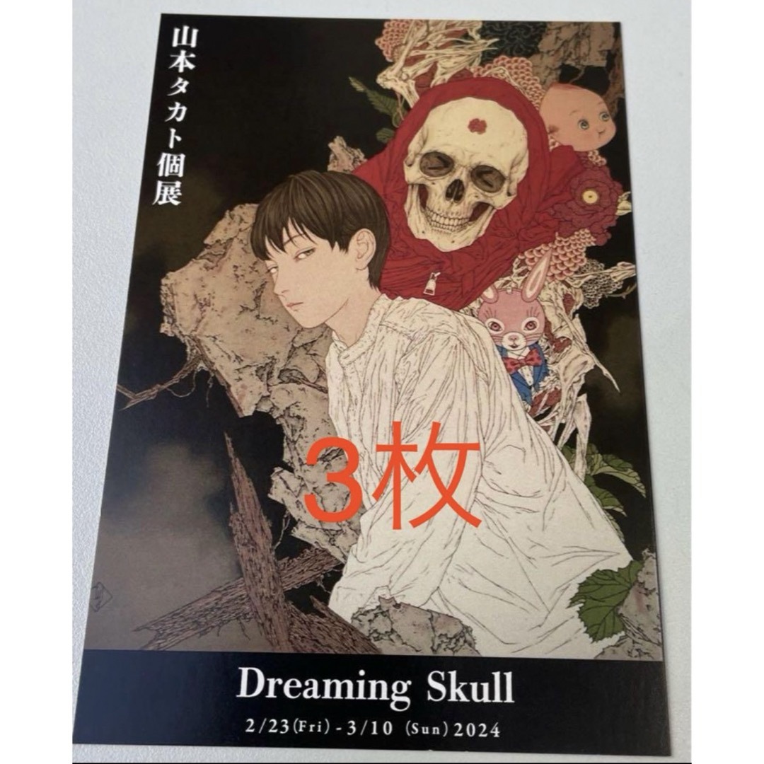 3枚 山本タカト2024 個展 Dreaming Skull ポストカード エンタメ/ホビーのコレクション(印刷物)の商品写真