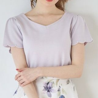 トッコクローゼット tocco closet スカラッププルオーバー ラベンダー