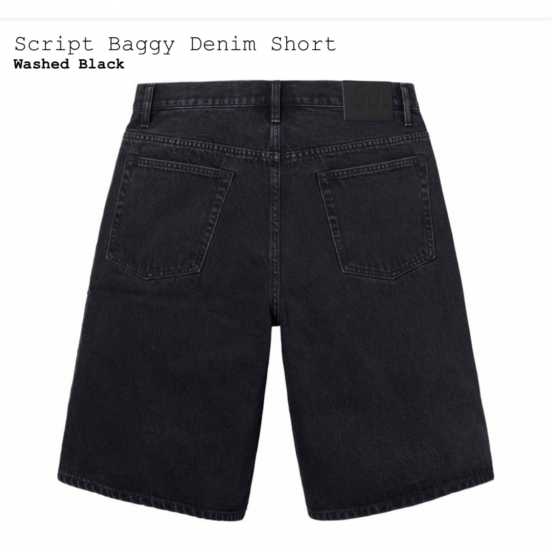 Supreme - Supreme Script Baggy Denim Short 黒 32インチの通販 Supreme - Supreme Script Baggy Denim Short 黒 32インチの通販