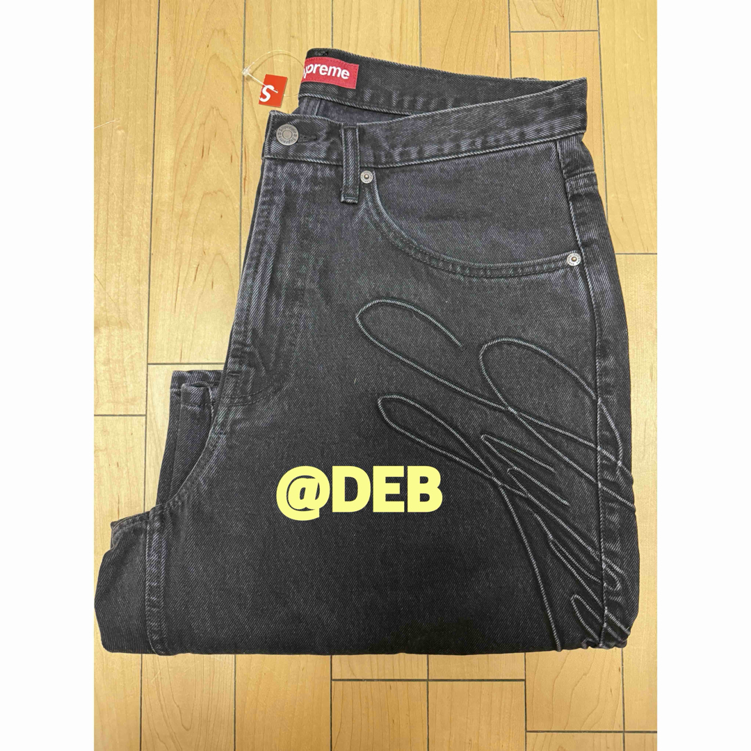 Supreme - Supreme Script Baggy Denim Short 黒 32インチの通販 Supreme - Supreme Script Baggy Denim Short 黒 32インチの通販