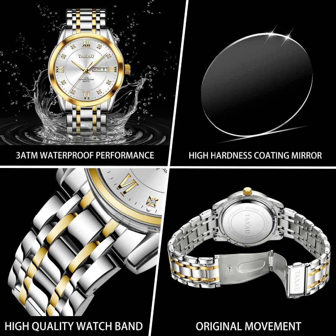 【色: G8401 シルバーホワイト】Taxau 腕時計 メンズ 人気 防水 腕 メンズの時計(その他)の商品写真