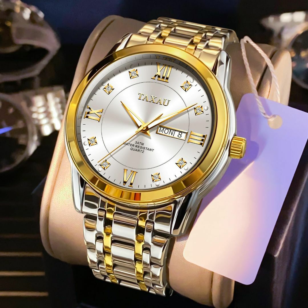 【色: G8401 シルバーホワイト】Taxau 腕時計 メンズ 人気 防水 腕 メンズの時計(その他)の商品写真
