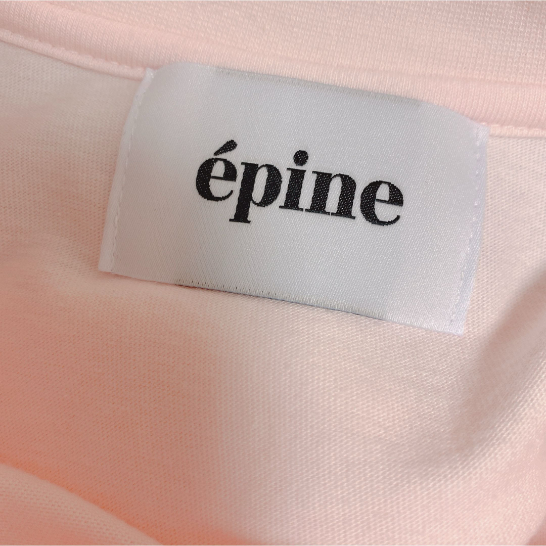 épine(エピヌ)のEé embroidery big long tee baby pink レディースのトップス(シャツ/ブラウス(長袖/七分))の商品写真