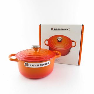 ルクルーゼ(LE CREUSET)の美品 Le Creuset ルクルーゼ ココットロンドシグネチャー 18 両手鍋 料理 調理 SY9484S (鍋/フライパン)