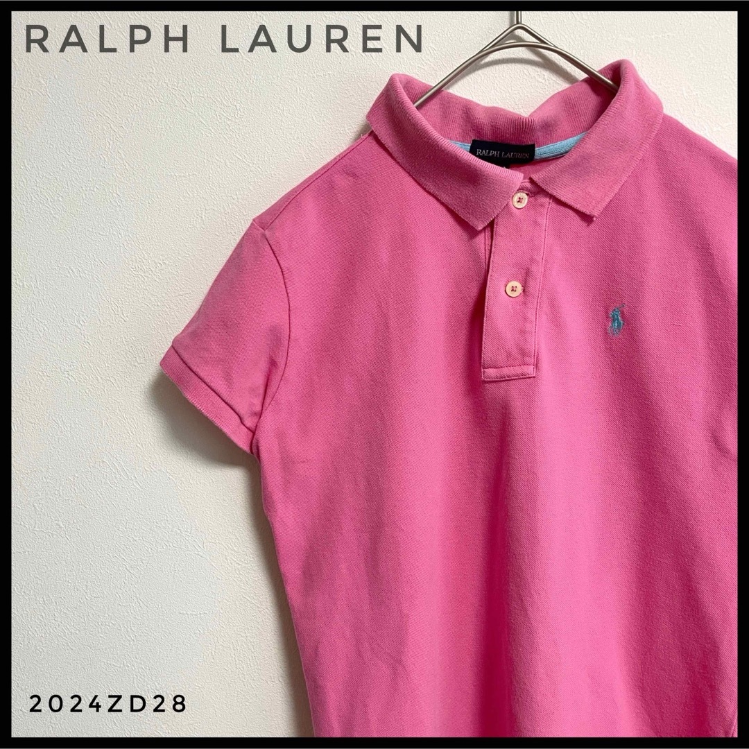 Ralph Lauren(ラルフローレン)のRALPH LAUREN ラルフローレン　半袖ポロシャツ　ピンク　刺繍ロゴ レディースのトップス(ポロシャツ)の商品写真