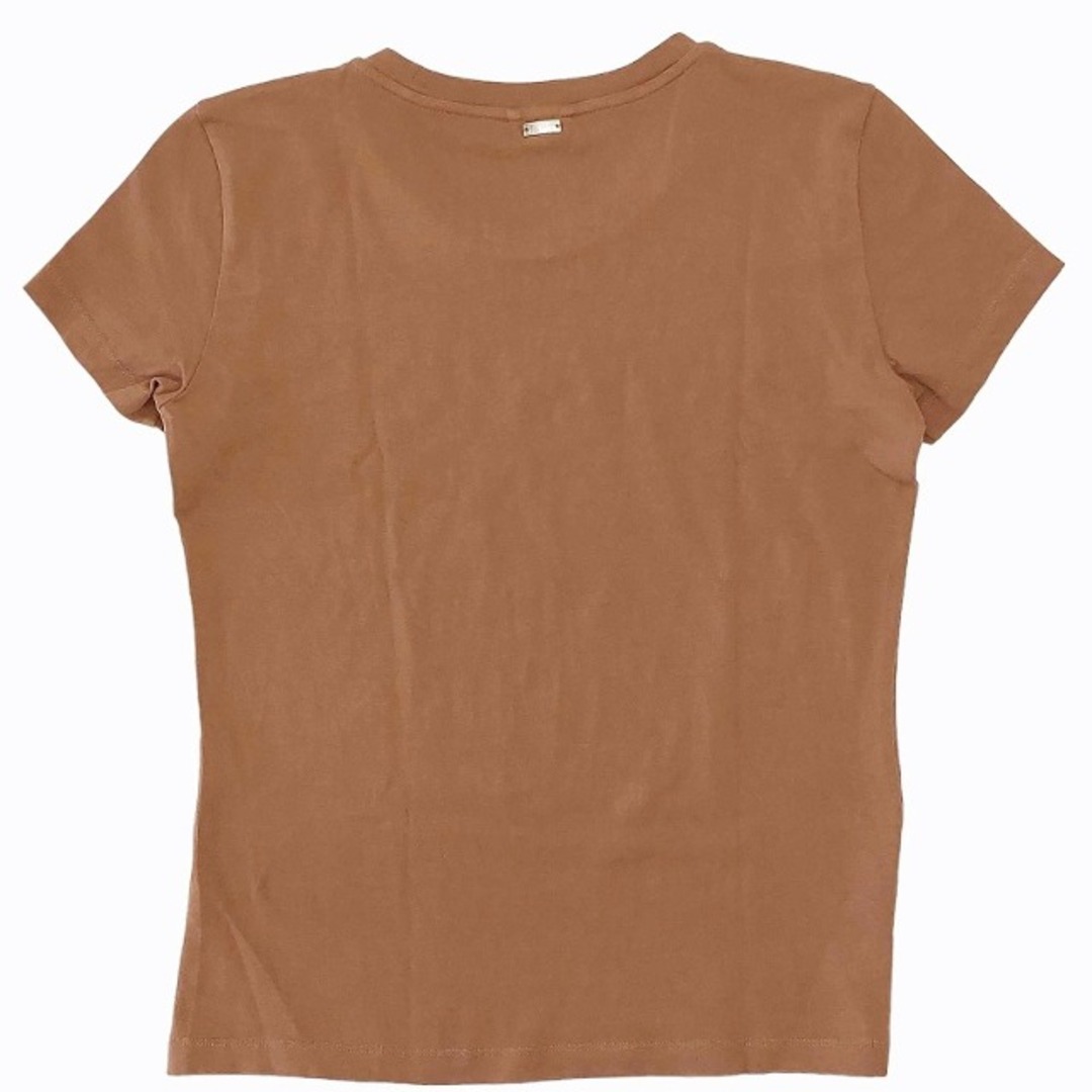 HERNO(ヘルノ)のヘルノ ロゴ Tシャツ カットソー クルーネック ショートスリーブ 半袖 茶 レディースのトップス(Tシャツ(半袖/袖なし))の商品写真