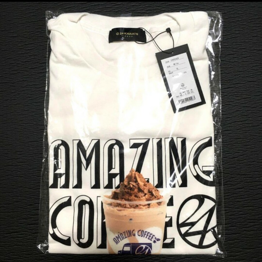 24karats(トゥエンティーフォーカラッツ)のAMAZING COFFEE × 24KARATS Tシャツ 白 メンズのトップス(Tシャツ/カットソー(半袖/袖なし))の商品写真