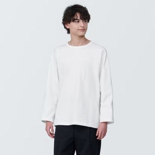 ムジルシリョウヒン(MUJI (無印良品))の無印 洗いざらし太番手ボートネック九分袖Ｔシャツ(シャツ)