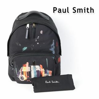 Paul Smith - 797b 新品 ポールスミス グラフィックプリントバックパック ミニクーパー 黒