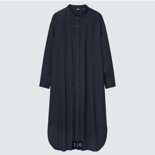 ユニクロ(UNIQLO)の新品　ユニクロ　コットンギャザーロングワンピース(ロングワンピース/マキシワンピース)