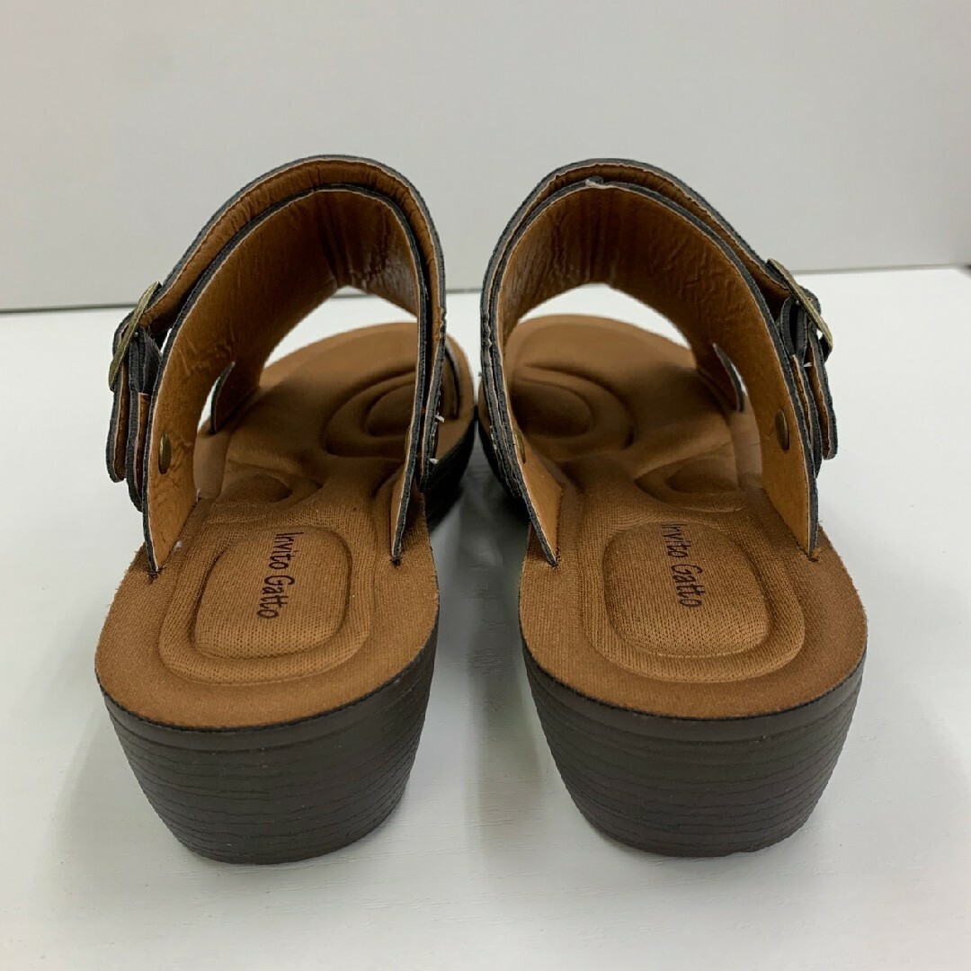 S/22.5-23.0cm レディース 新品カットアウトサボ サンダル　茶色 レディースの靴/シューズ(サンダル)の商品写真
