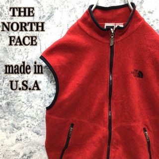 N168 【激レア】USA製ザノースフェイス刺繍ジレベスト人気デザインビンテージ(ベスト)