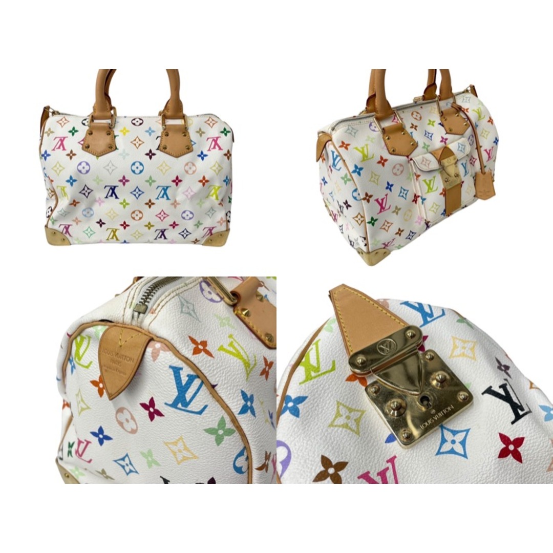 LOUIS VUITTON(ルイヴィトン)の極美品 LOUIS VUITTON ルイ ヴィトン ハンドバッグ スピーディ30 村上隆 M92643 PVC レザー ホワイト マルチカラー 中古 63836 レディースのバッグ(ハンドバッグ)の商品写真