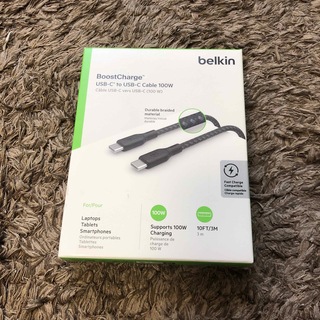 BELKIN USB-C to USB-C 2重編込高耐久ナイロンケーブル ブラ(その他)