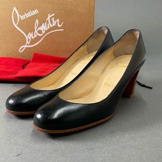 クリスチャンルブタン(Christian Louboutin)の3e18 Christian Louboutin クリスチャンルブタン MISS TICK 70 KID レザーパンプス プレーントゥ 35.5 ブラック レディース 靴 イタリア製(ハイヒール/パンプス)