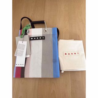 マルニ　MARNI ストライプミニショルダーバッグ　リリーホワイト