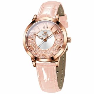 【色: ピンク】腕時計 レディース おしゃれ うで時計 時計 防水 超薄型 女性(腕時計)