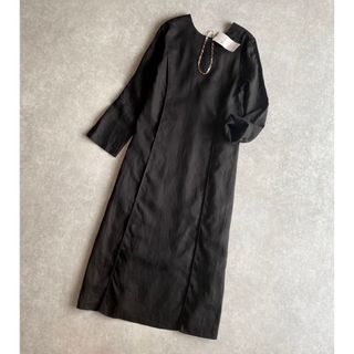 ラウンジドレス(Loungedress)の新品 Loungedress リネン100% マキシワンピース ブラック(ロングワンピース/マキシワンピース)