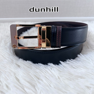 Dunhill - 美品　ダンヒル　メンズベルト  ブラック×ゴールド　　リバーシブル ビジネス 