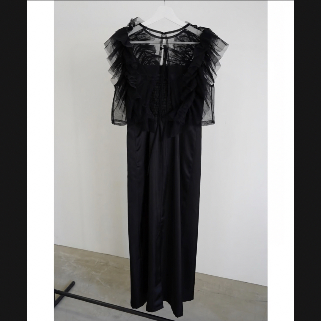 acka新品tulle vest satin one-piece（black） レディースのワンピース(ロングワンピース/マキシワンピース)の商品写真