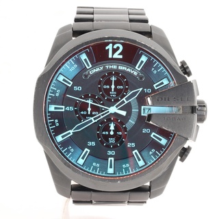 ディーゼル(DIESEL)のITN7HVQL75OU ディーゼル DZ4318 メガチーフ クロノグラフ 偏光ガラス ブラック クオーツ ステンレススチール メンズ 腕時計(腕時計(アナログ))