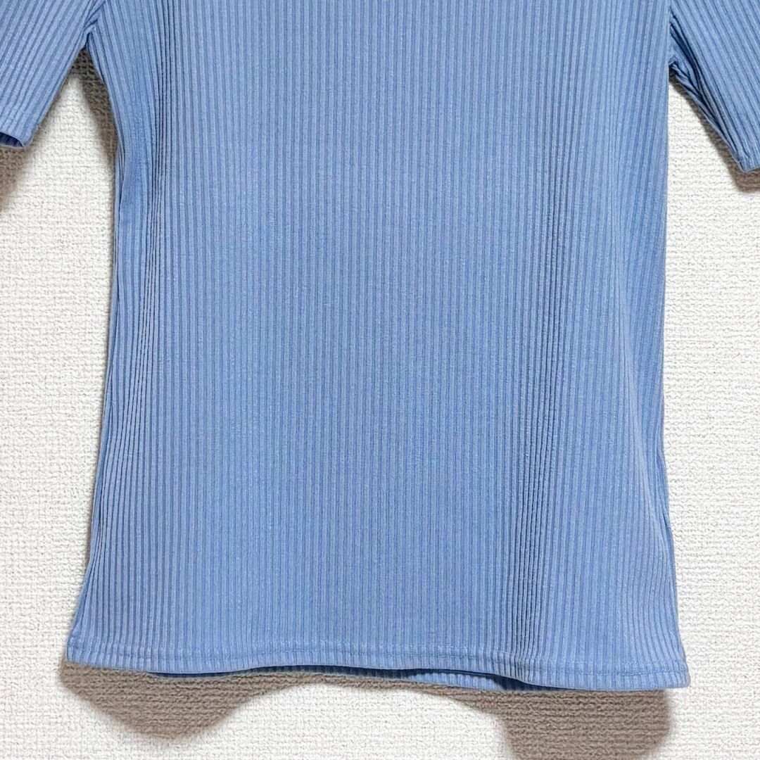 MIIA(ミーア)のMIIA ミーア　カットソー　レディース　水色　青　ブルー　リブ　フリル レディースのトップス(カットソー(半袖/袖なし))の商品写真