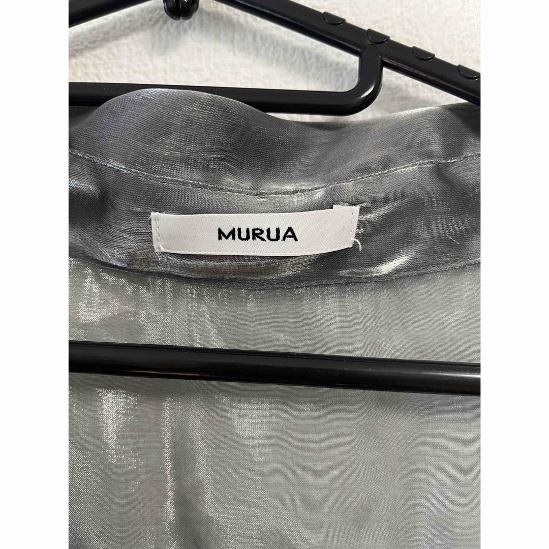 MURUA(ムルーア)のMURUA シアーシャツ グレー レディースのトップス(シャツ/ブラウス(長袖/七分))の商品写真