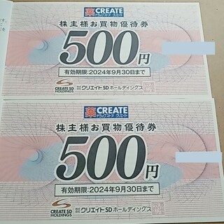 画 クリエイトSD  株主優待　1000円